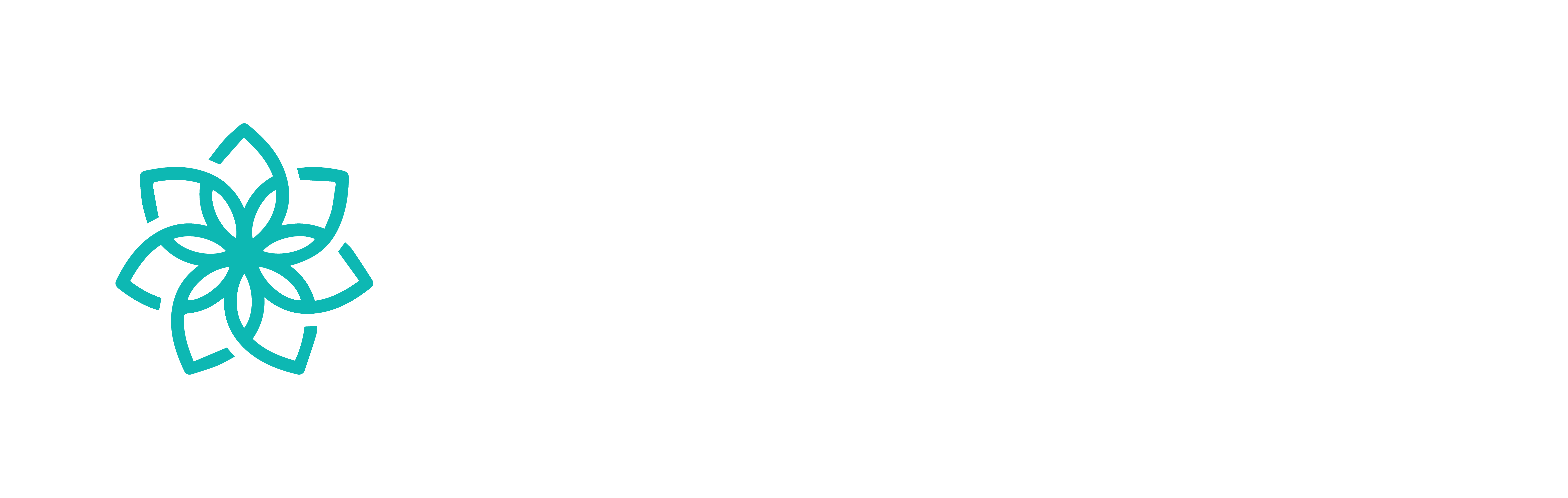 xchange logo in white with teal flower